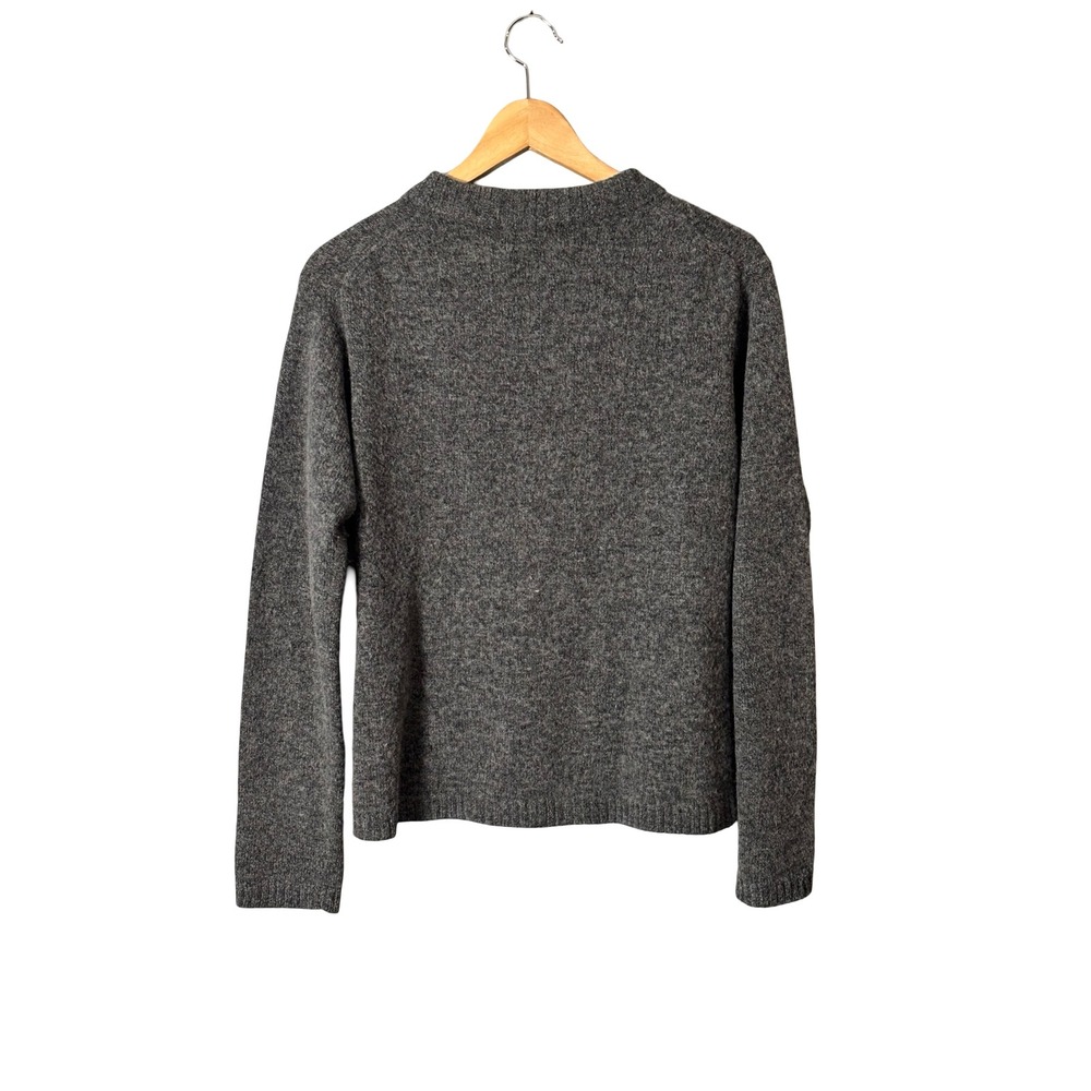 Old Navy Gray Wool Blend Full Zip Cardigan Sweater Size M Charcoal Knit Collar - Picture 6 of 6